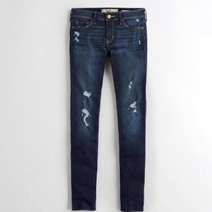 Ripped skinny blue jeans